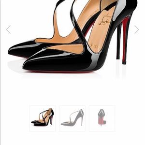 Black patent jumping cross 85 pump size 37 1/2